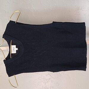 Wilfred Black Sleeveless Crop Knit Sweater Top